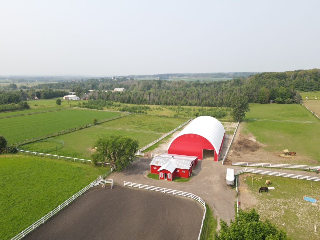 Bert and Susan Molica 62x120 Riding Arena Cavalry Contracting_New Tecumseh - Britespan Build Faster with Fabric, Decrease Downtime