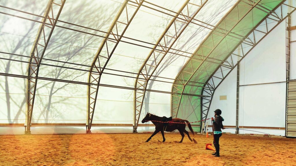 Lucky Stables LLC. Apex Riding Arena Britespan