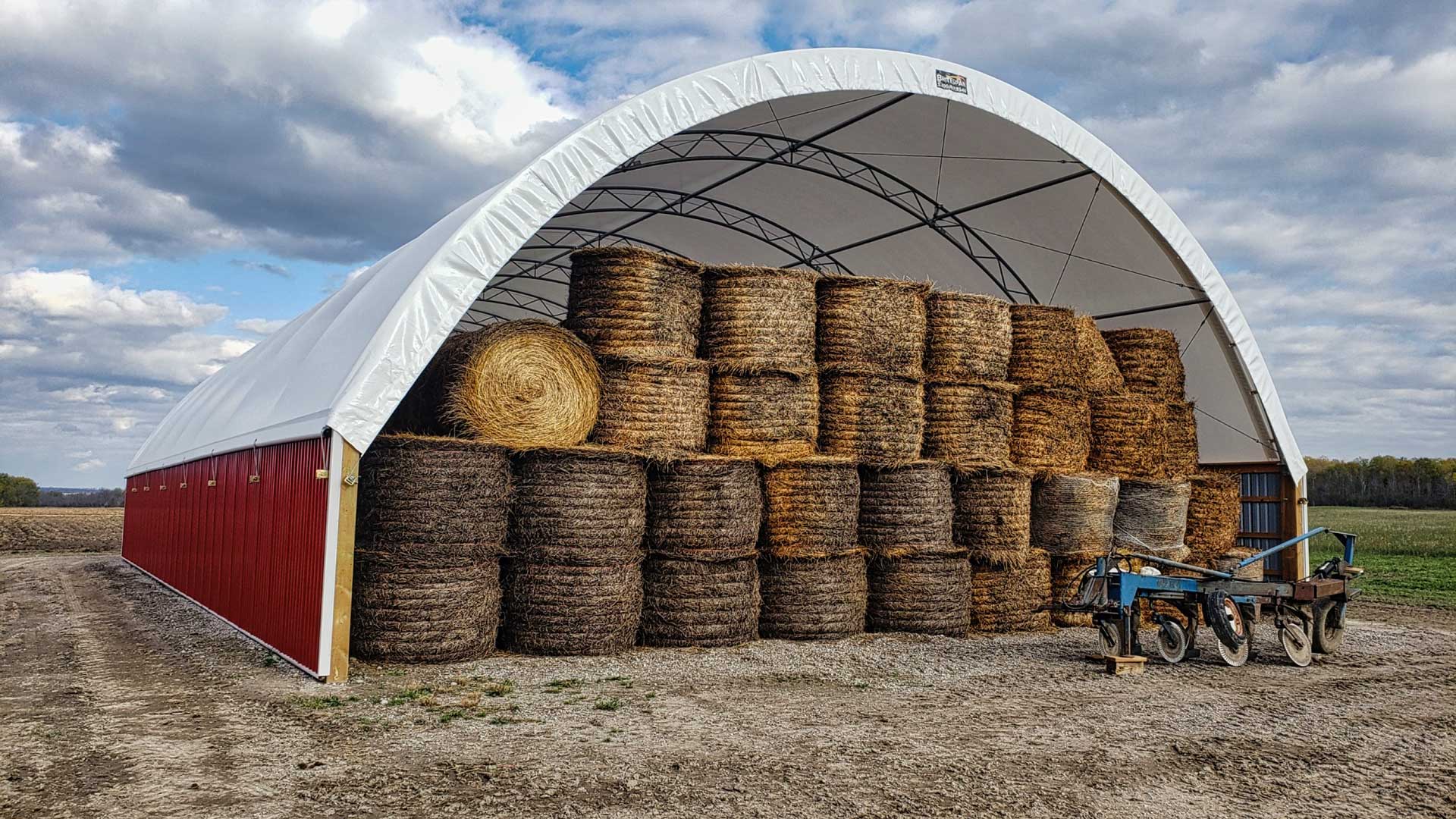 hay and straw fabric storage